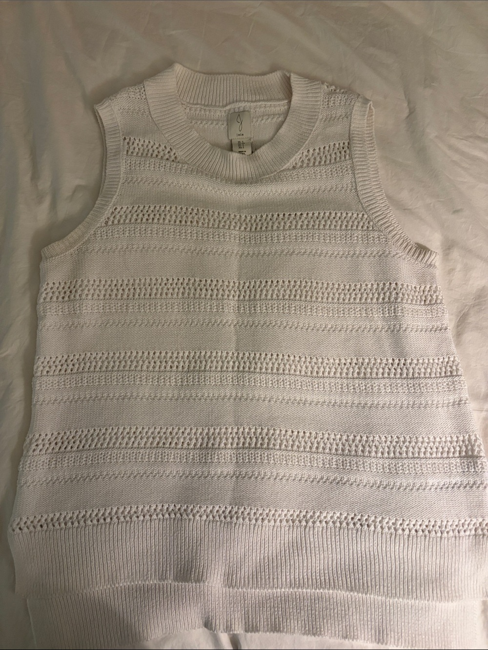 joie Sleeveless Knit Tank Top - White